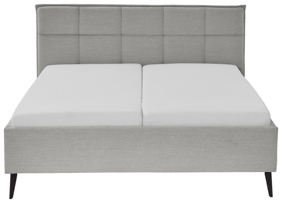 POLSTERBETT Lattenrost, Bettkasten 180/200 cm  in Hellgrau  - Birkefarben/Buchefarben, Design, Holz/Textil (180/200cm) - Xora