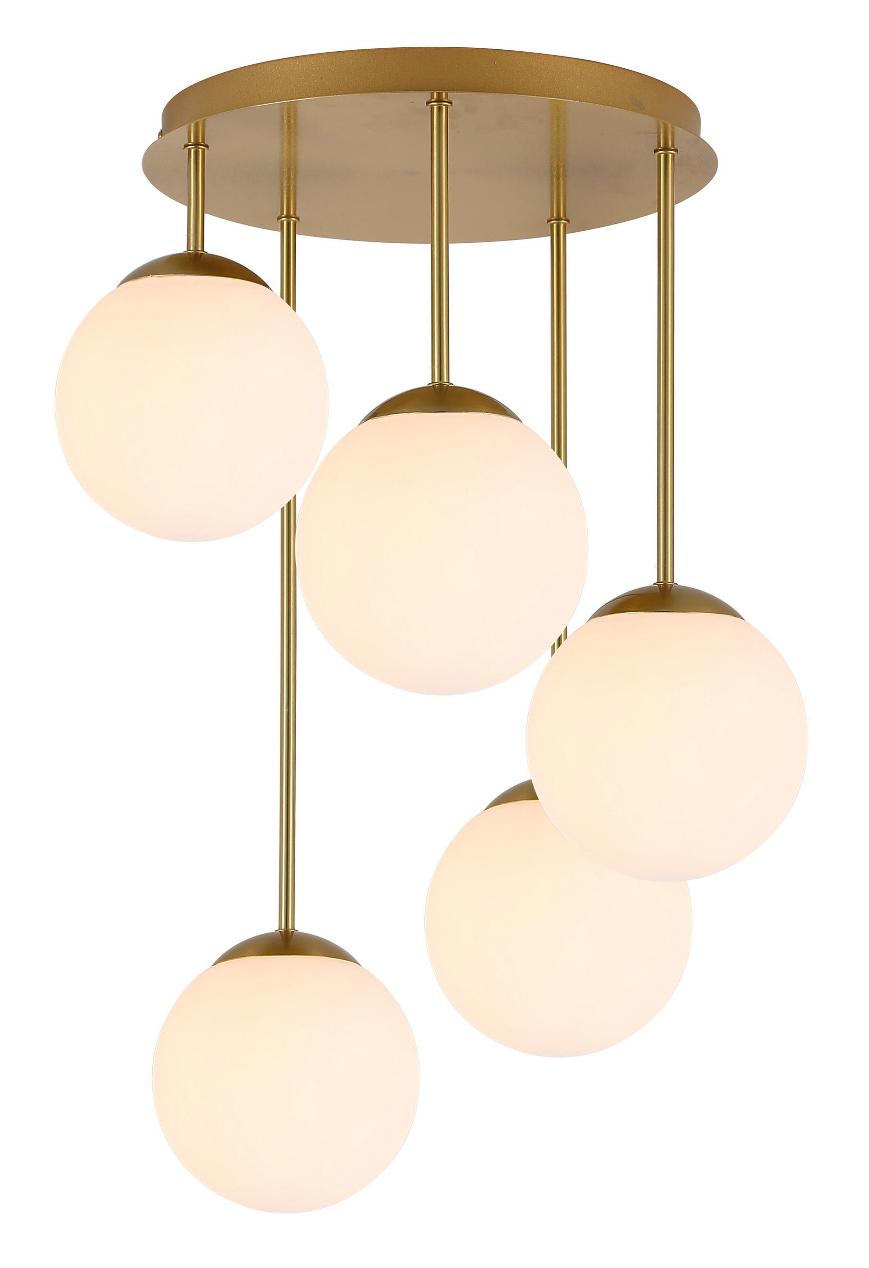 HÄNGELEUCHTE 42/59,5 cm   - Goldfarben/Weiß, Trend, Glas/Metall (42/59,5cm) - Novel
