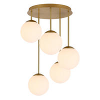 HÄNGELEUCHTE 42/59,5 cm    - Weiss/Goldfarben, Trend, Glas/Metall (42/59,5cm) - Novel