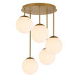 HÄNGELEUCHTE 42/59,5 cm  - Goldfarben/Weiß, Trend, Glas/Metall (42/59,5cm) - Novel