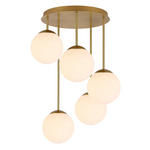 HÄNGELEUCHTE 42/59,5 cm  - Goldfarben/Weiß, Trend, Glas/Metall (42/59,5cm) - Novel