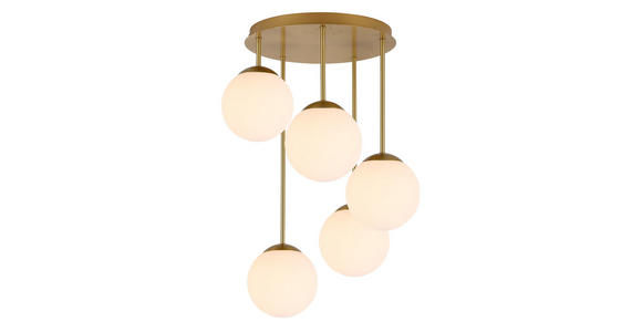HÄNGELEUCHTE 42/59,5 cm - Goldfarben/Weiß, Trend, Glas/Metall (42/59,5cm) - Novel