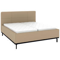 POLSTERBETT 180/200 cm,  in Beige, Matratze, Lattenrost, Bettkasten, H2 + H2 = mittel  - Beige/Graphitfarben, Design, Holz/Textil (180/200cm) - Musterring
