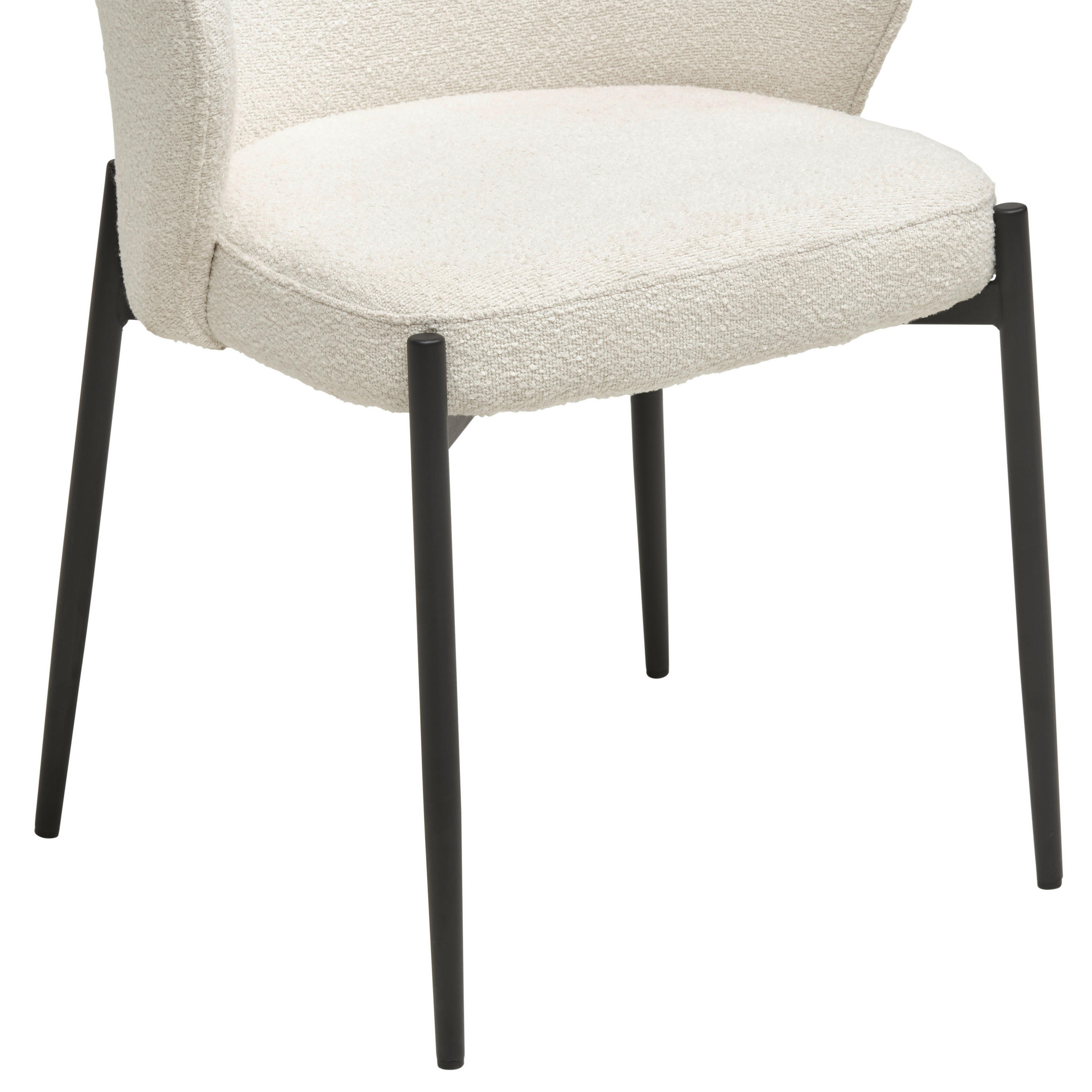 Thumbnail - Livetastic Armlehnstuhl Boucle, Weiß, Holz, Metall, Textil, Pappel, Sperrholz, Rundrohr, 55x80x58 cm, Esszimmer, Stühle,...