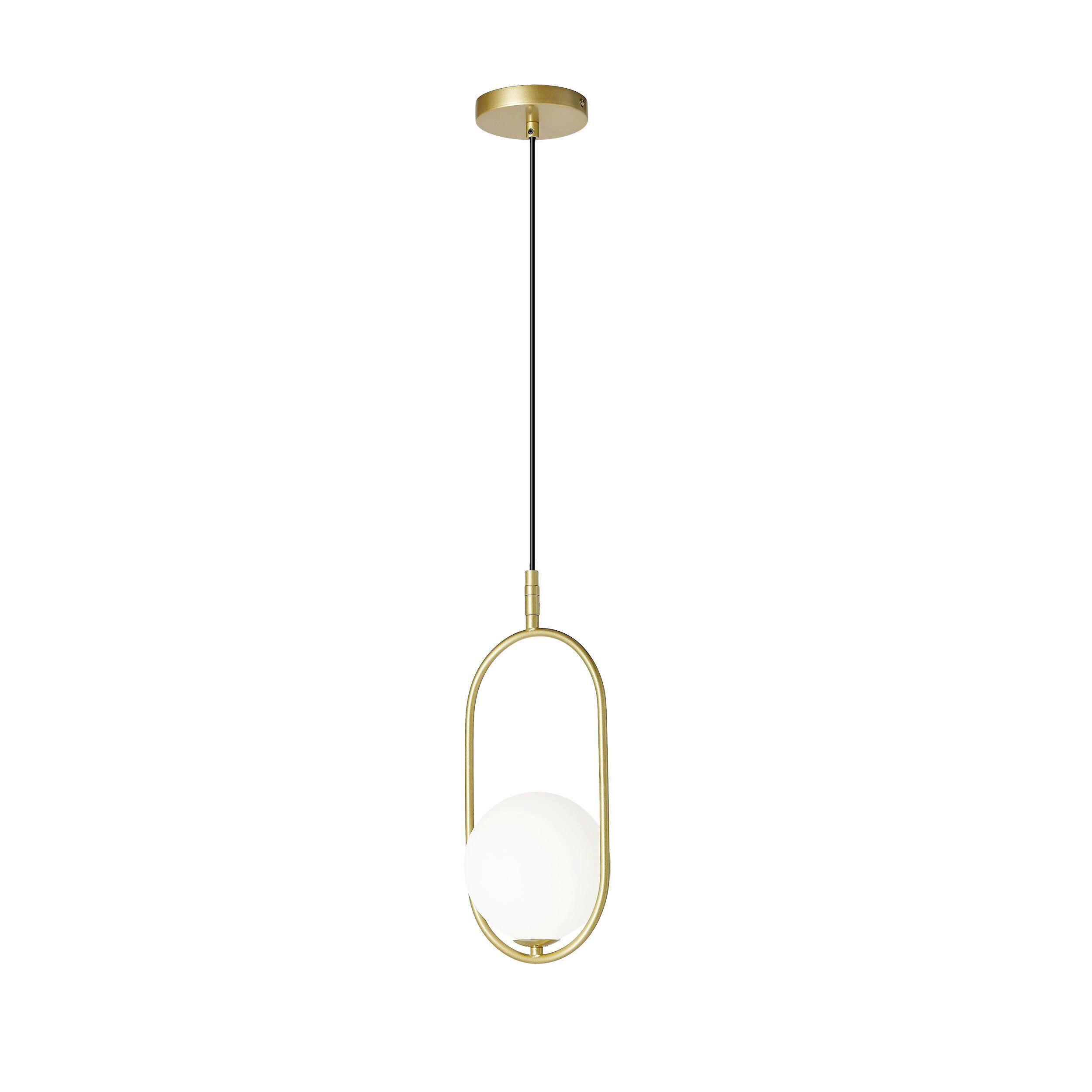 HÄNGELEUCHTE 18,5/15/120 cm  - Weiß, Design, Glas/Metall (18,5/15/120cm)