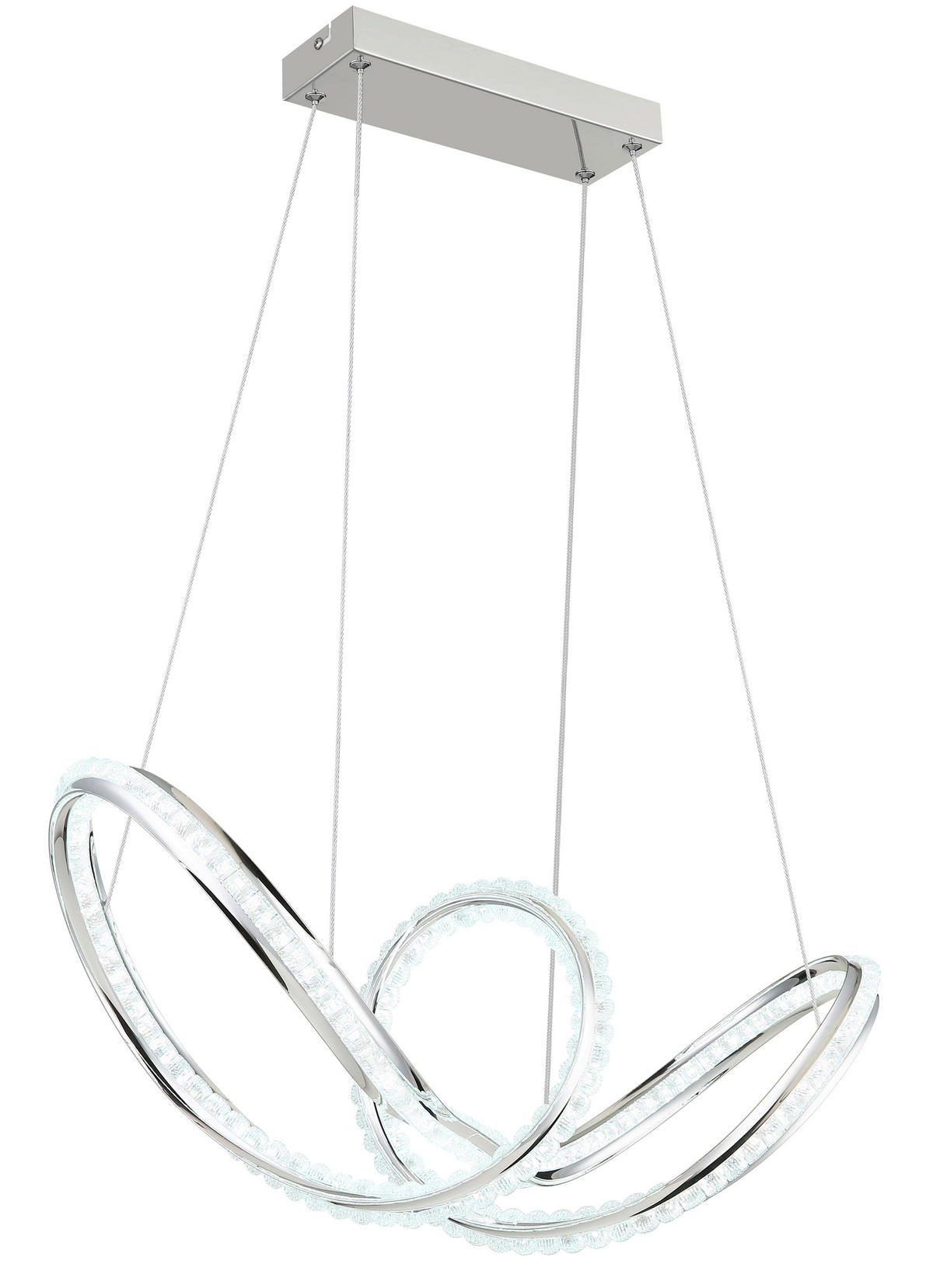 LED-HÄNGELEUCHTE 60/28/120 cm  - Klar/Chromfarben, Design, Kunststoff/Metall (60/28/120cm) - Globo