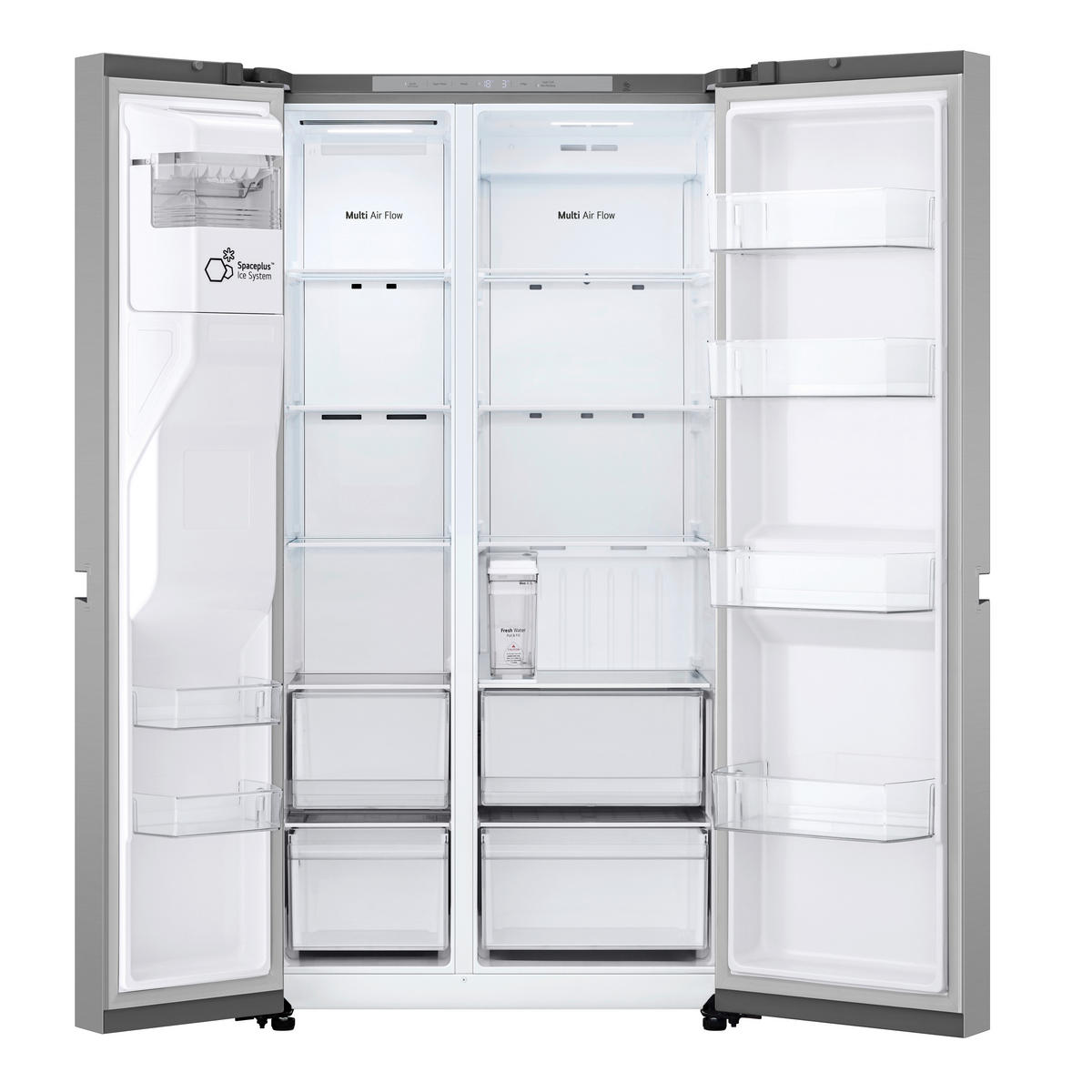 SIDE-BY-SIDE 91,3/179/73,5 cm  - Silberfarben, Basics, Glas/Kunststoff (91,3/179/73,5cm) - LG