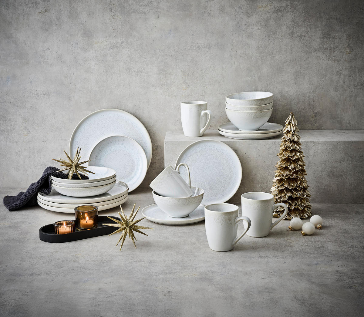 SERVICIU DE MASĂ COMPLET 20 piese  - bej/crem, Trend, ceramică - Novel