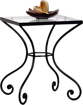 BEISTELLTISCH in Metall, Glas 37/42/50 cm  - Schwarz, LIFESTYLE, Glas/Metall (37/42/50cm) - Hasena