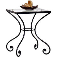 BEISTELLTISCH in Metall, Glas 37/42/50 cm  - Schwarz, LIFESTYLE, Glas/Metall (37/42/50cm) - Hasena