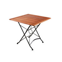 GARTENTISCH 80/80/74 cm Holz, Metall quadratisch  - Schwarz/Braun, Basics, Holz/Metall (80/80/74cm) - Gardenson