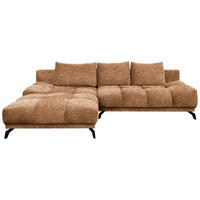 ECKSOFA in Chenille Goldfarben  - Goldfarben/Schwarz, Modern, Textil/Metall (182/290cm) - Hom`in