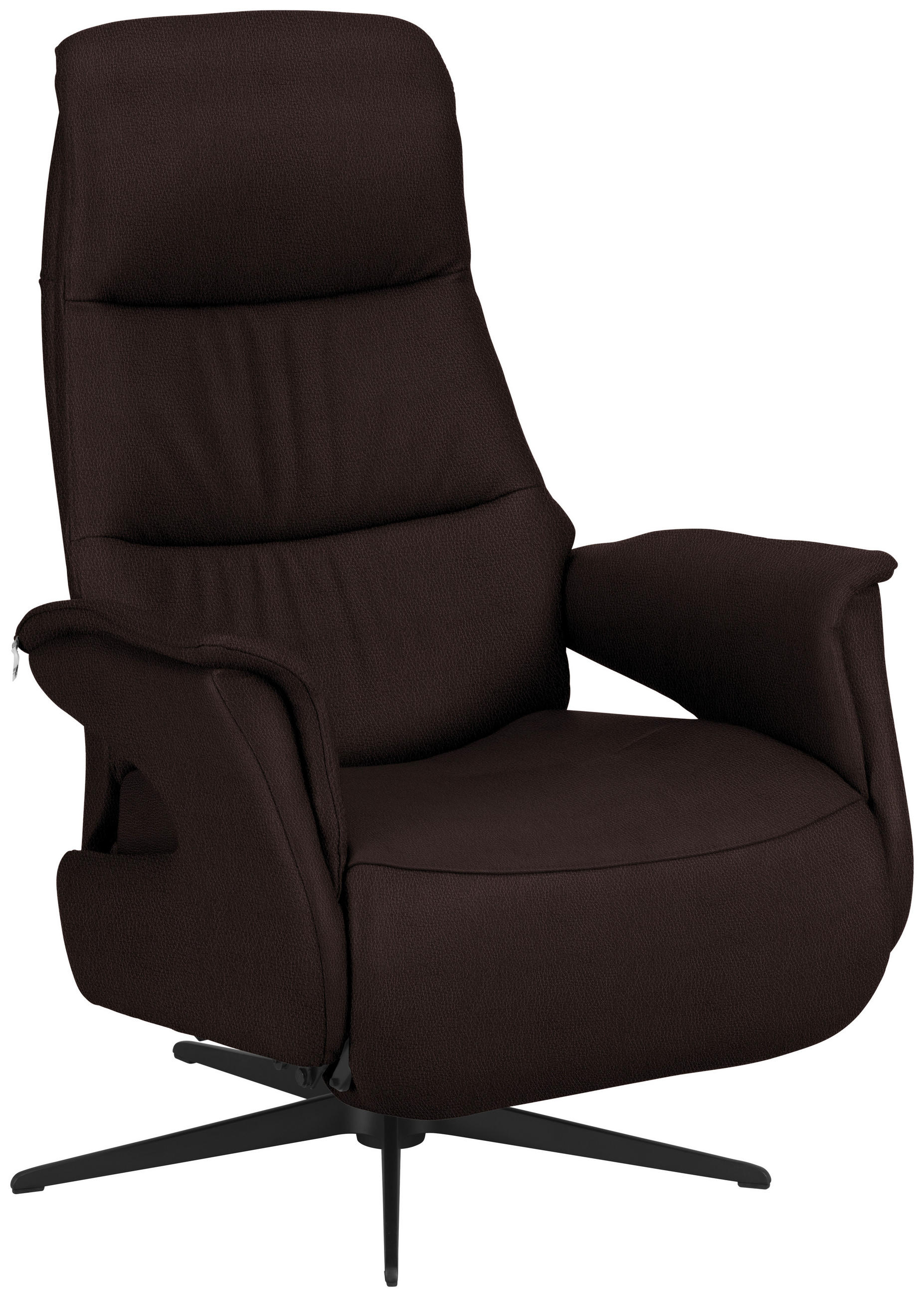 RELAXSESSEL Echtleder    - Dunkelbraun/Schwarz, Design, Leder/Metall (74/105/83cm) - Welnova