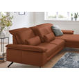ECKSOFA Rivello in Echtleder Cognac  328/193 cm  - Cognac/Schwarz, Design, Leder/Metall (328/193cm) - Dieter Knoll
