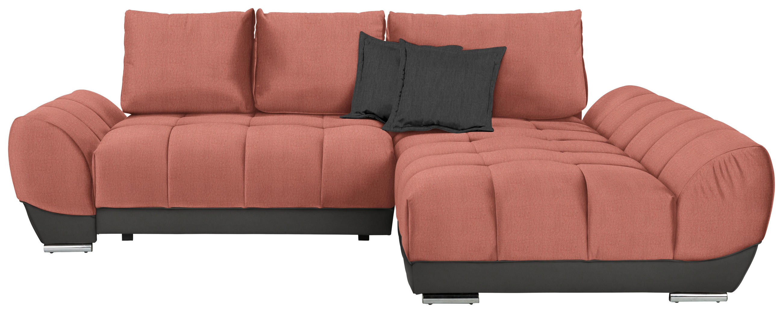 ECKSOFA Braun, Grau, Rosa 