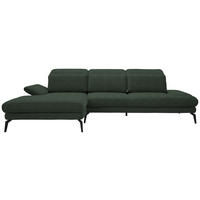 ECKSOFA in Webstoff Grün  180/289 cm  - Schwarz/Grün, Design, Textil/Metall (180/289cm) - Stylife