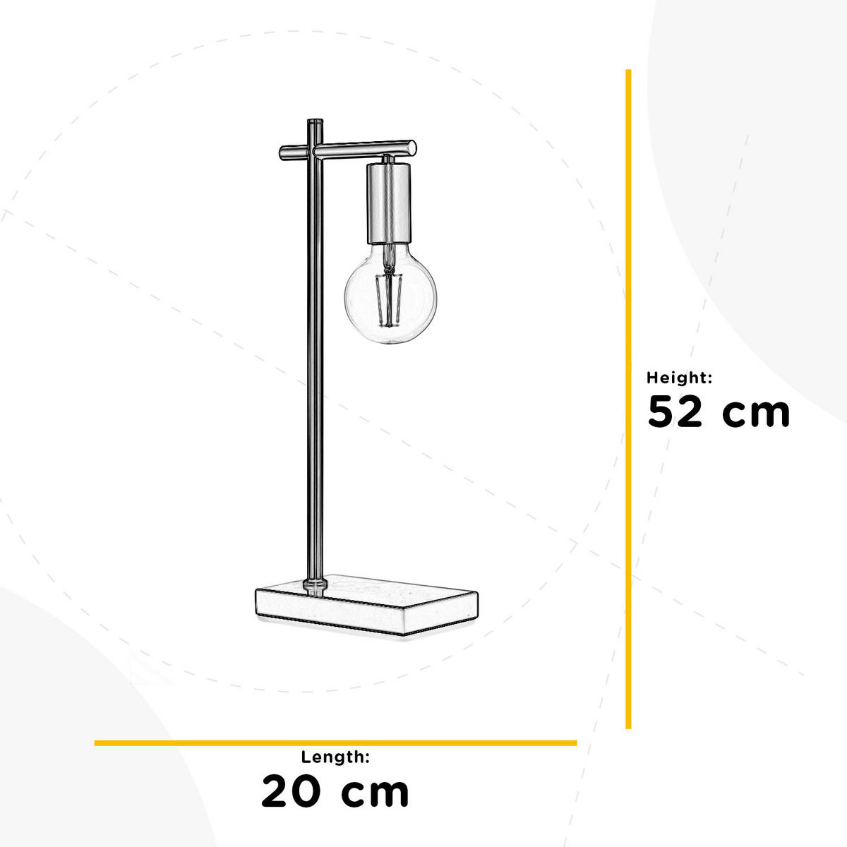 TISCHLEUCHTE 5098 CROSS 20/2/52 cm   - Bernsteinfarben/Cappuccino, KONVENTIONELL, Kunststoff/Metall (20/2/52cm)