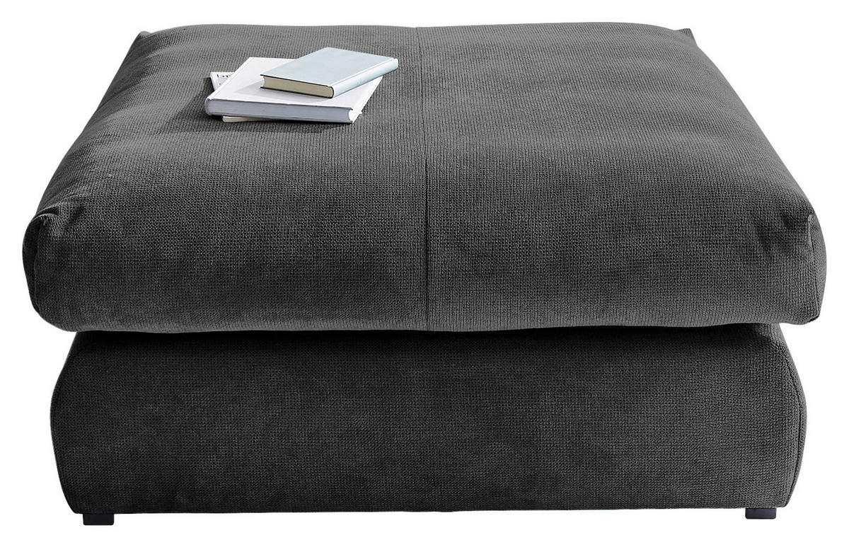 HOCKER Webstoff Schwarz  - Schwarz, Design, Kunststoff/Textil (110/50/110cm) - Carryhome