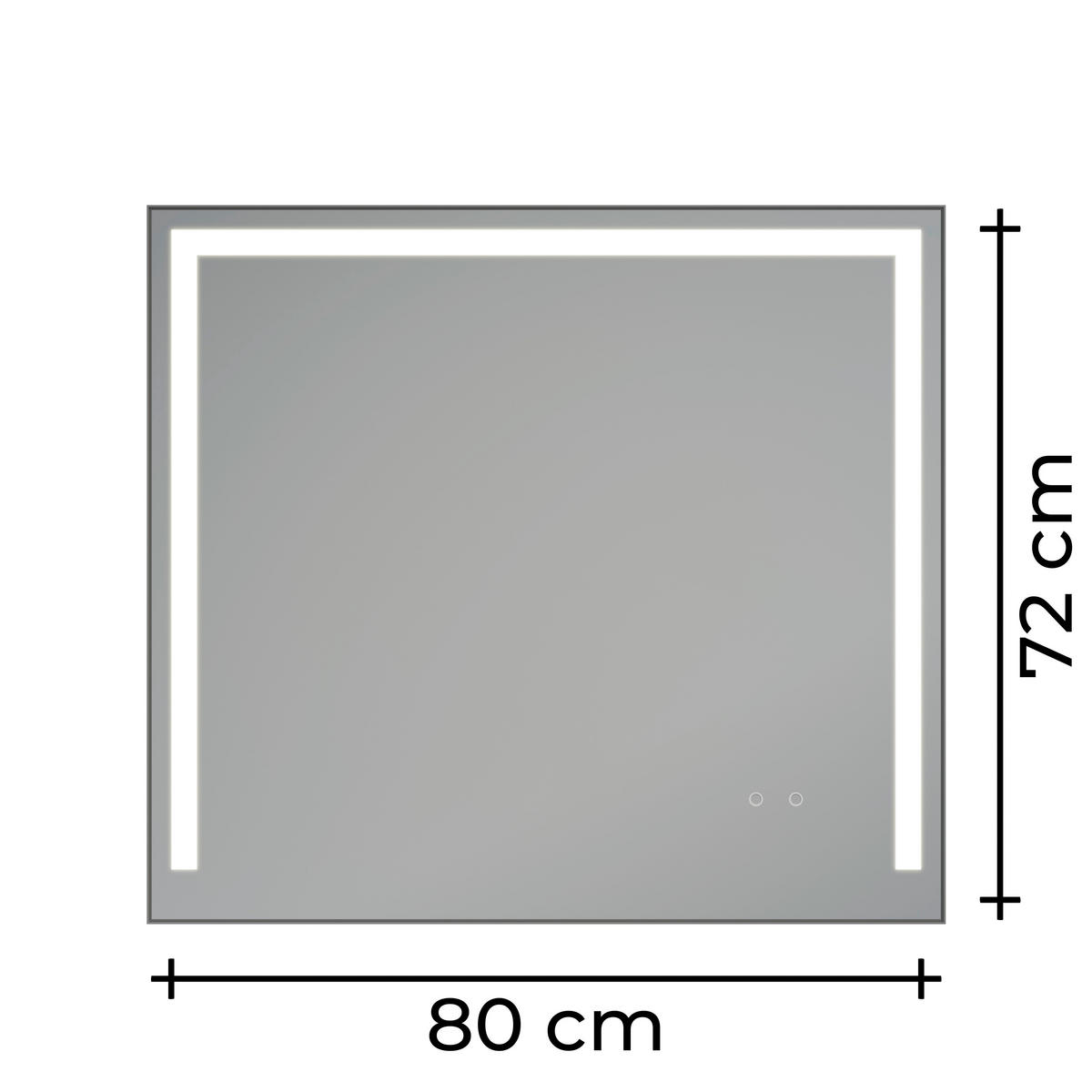 BADEZIMMERSPIEGEL 80/72/2,6 cm  - Alufarben, MODERN, Glas/Metall (80/72/2,6cm) - Celina Home