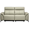 3-SITZER-SOFA  in Echtleder Silberfarben   - Silberfarben/Schwarz, Design, Leder/Metall (214/105/98cm) - Belluti