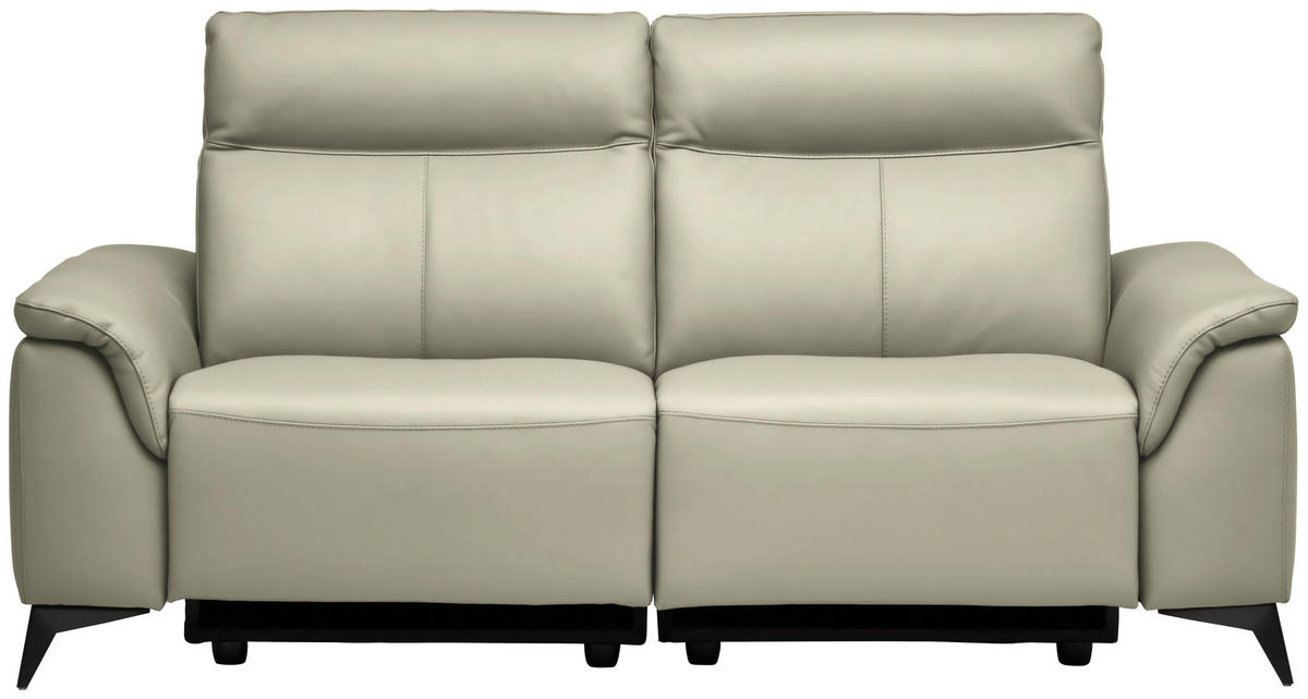 3-SED,  srebrne barve usnje  - srebrne barve/črna, Design, kovina/usnje (214/105/98cm) - Belluti