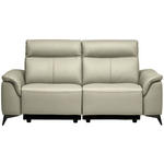 3-SITZER-SOFA  in Echtleder Silberfarben   - Silberfarben/Schwarz, Design, Leder/Metall (214/105/98cm) - Belluti