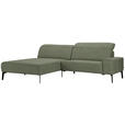 ECKSOFA  in Mikrofaser Grün  203/266 cm  - Schwarz/Grün, Design, Textil/Metall (203/266cm) - Johann Jakob