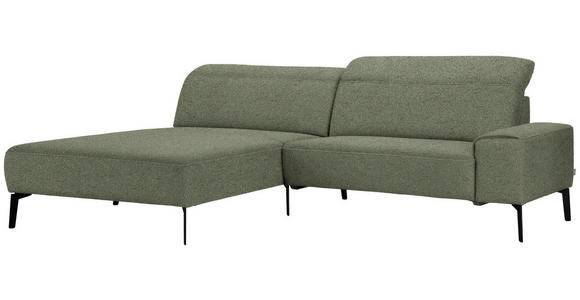 ECKSOFA  in Mikrofaser Grün  203/266 cm  - Schwarz/Grün, Design, Textil/Metall (203/266cm) - Johann Jakob