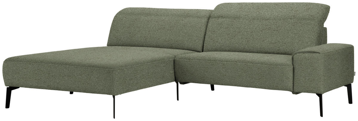 ECKSOFA in Mikrofaser Grün  - Schwarz/Grün, Design, Textil/Metall (203/266cm) - Johann Jakob