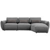 ECKSOFA  in Chenille Dunkelgrau  340/190 cm  - Dunkelgrau/Schwarz, Design, Kunststoff/Textil (340/190cm) - Belluti