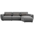 ECKSOFA  in Chenille Dunkelgrau  340/190 cm  - Dunkelgrau/Schwarz, Design, Kunststoff/Textil (340/190cm) - Belluti