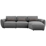 ECKSOFA  in Chenille Dunkelgrau  340/190 cm  - Dunkelgrau/Schwarz, Design, Kunststoff/Textil (340/190cm) - Belluti