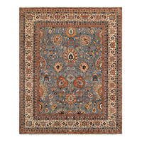 ORIENTTEPPICH  Wohnzimmer 170/240 cm Malayer Hellblau, Beige rechteckig  - Beige/Hellblau, LIFESTYLE, Textil (170/240cm) - Cazaris