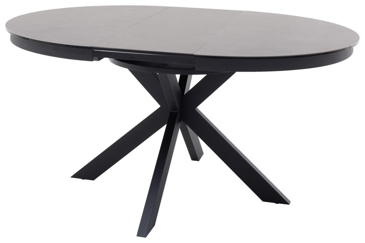 ESSTISCH in Metall, Keramik 120-160/120/76 cm  - Anthrazit, Design, Keramik/Metall (120-160/120/76cm) - Livetastic