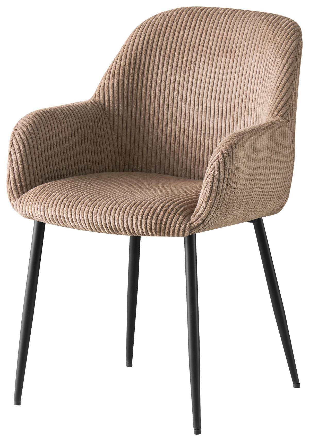 ARMLEHNSTUHL  in Eisen Cord  - Taupe/Schwarz, Design, Textil/Metall (57/85/60cm) - Xora