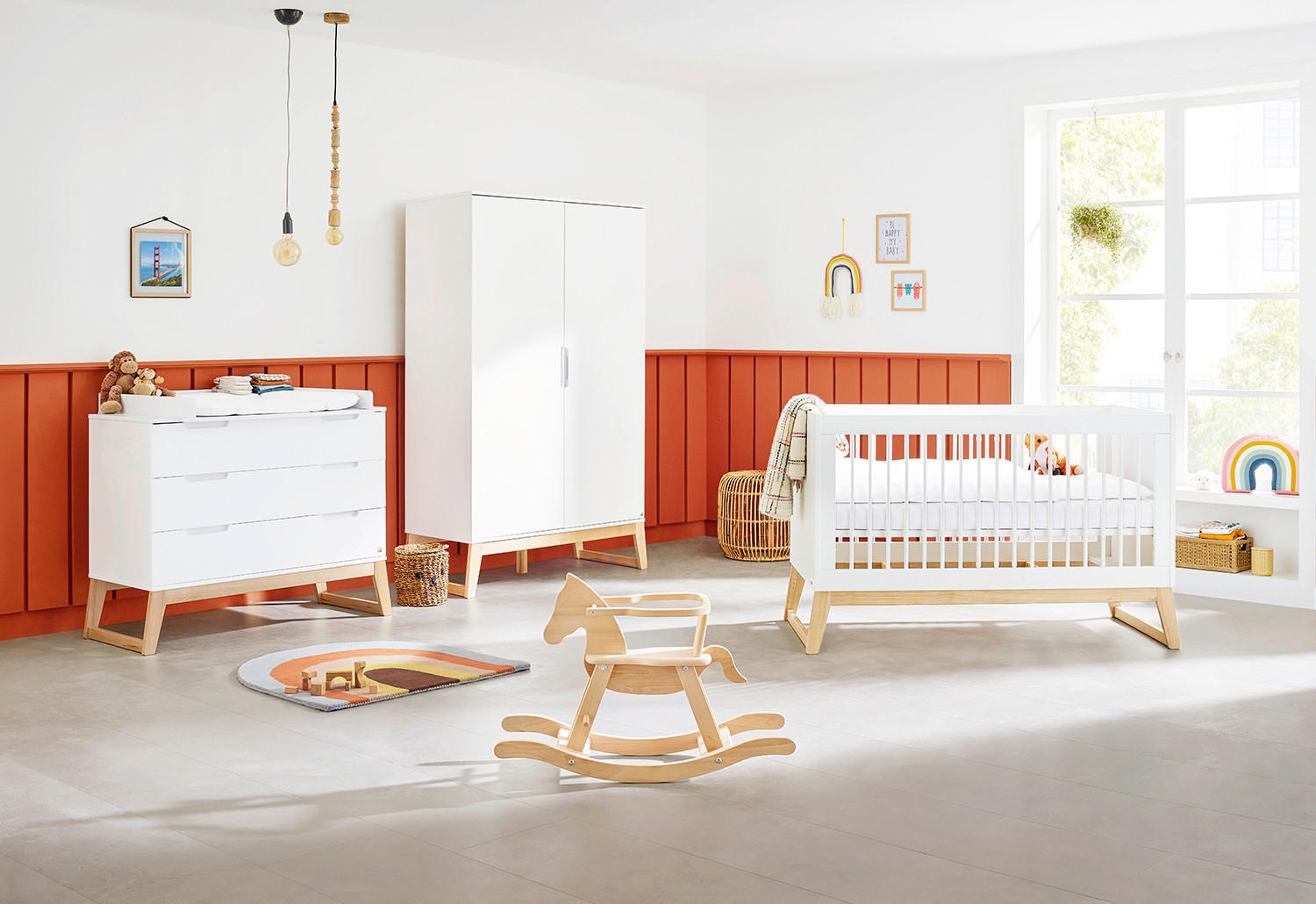 BABYZIMMER PINOLINO BRIDGE  - Eschefarben/Weiß, Design, Holz/Holzwerkstoff - Pinolino