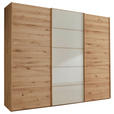 SCHWEBETÜRENSCHRANK  in Champagner, Eiche Bianco  - Eiche Bianco/Champagner, Natur, Glas/Holz (300/217/67cm) - Linea Natura