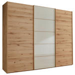SCHWEBETÜRENSCHRANK  in Champagner, Eiche Bianco  - Eiche Bianco/Champagner, Natur, Glas/Holz (300/217/67cm) - Linea Natura