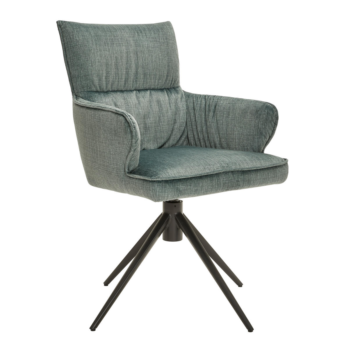 ARMLEHNSTUHL  in Eisen Velours  - Salbeigrün/Schwarz, Design, Textil/Metall (58/91/62cm) - Dieter Knoll