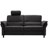 3-SITZER-SOFA in Lederlook Schwarz  - Schwarz, Modern, Holz/Textil (192/90/89cm) - Livetastic