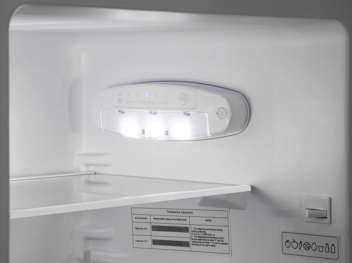 KYL-/FRYSKOMBINATION KG144SI-52  - silver, Basics, metall/glas (47,4/144/49,5cm) - Respekta