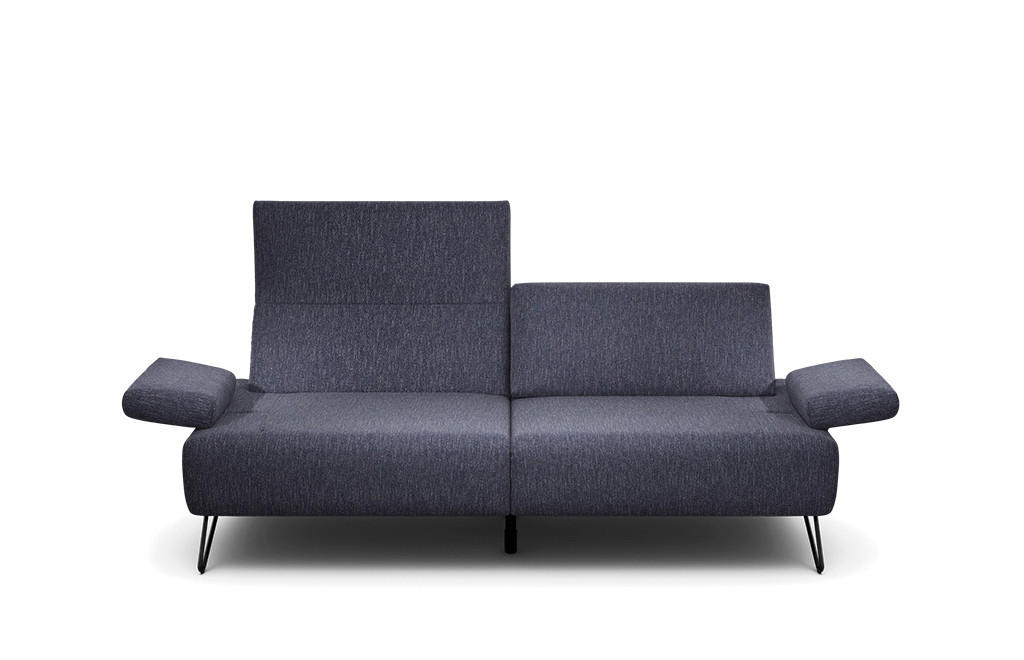 2,5-SITZER in Chenille Blau  - Blau/Schwarz, Design, Textil/Metall (204-234/85/86-94cm) - SENSOO