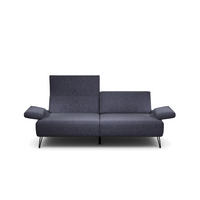 2,5-SITZER Chenille Blau  - Blau/Schwarz, Design, Textil/Metall (204-234/85/86-94cm) - SENSOO