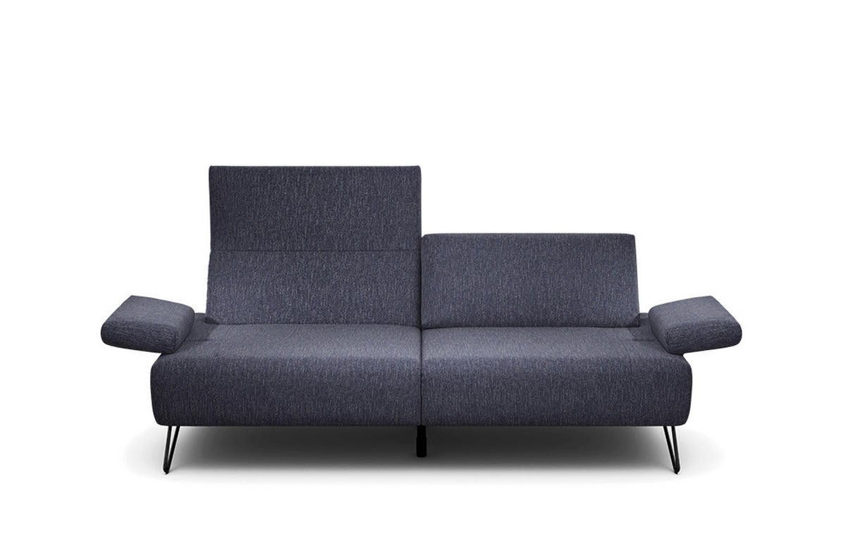 2,5-SITZER Chenille Blau  - Blau/Schwarz, Design, Textil/Metall (204-234/85/86-94cm) - SENSOO