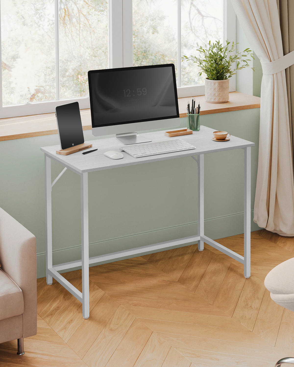 COMPUTERTISCH 100/50/76 cm  - Weiß, Basics, Holzwerkstoff/Metall (100/50/76cm) - Boxxx