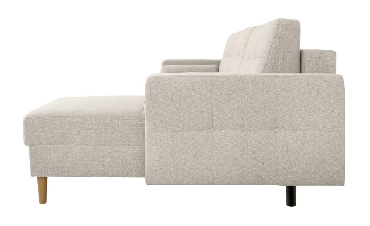 ECKSOFA in Hellgrau  - Buchefarben/Hellgrau, Design, Holz/Textil (223/157cm) - MID.YOU
