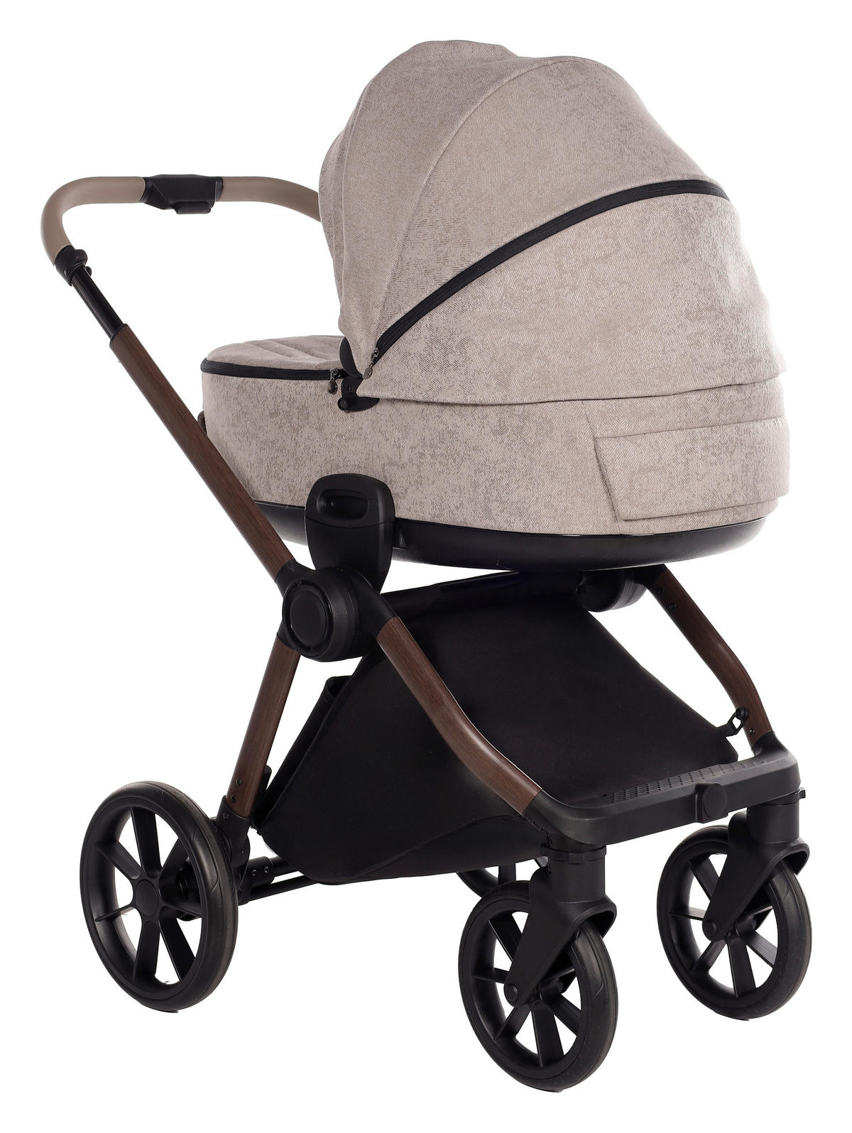 KINDERWAGENSET  Facetty  Vanilla Mousse  - Beige/Braun, Design, Textil/Metall (104,5/62/94cm) - Jimmylee