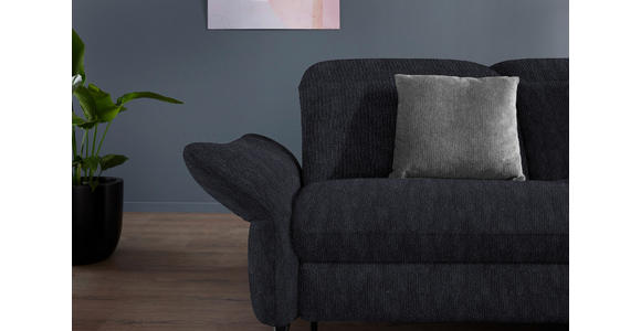 ECKSOFA in Flachgewebe Graphitfarben 299-313/233 cm - Schwarz/Graphitfarben, Design, Textil/Metall (299-313/233cm) - Dieter Knoll