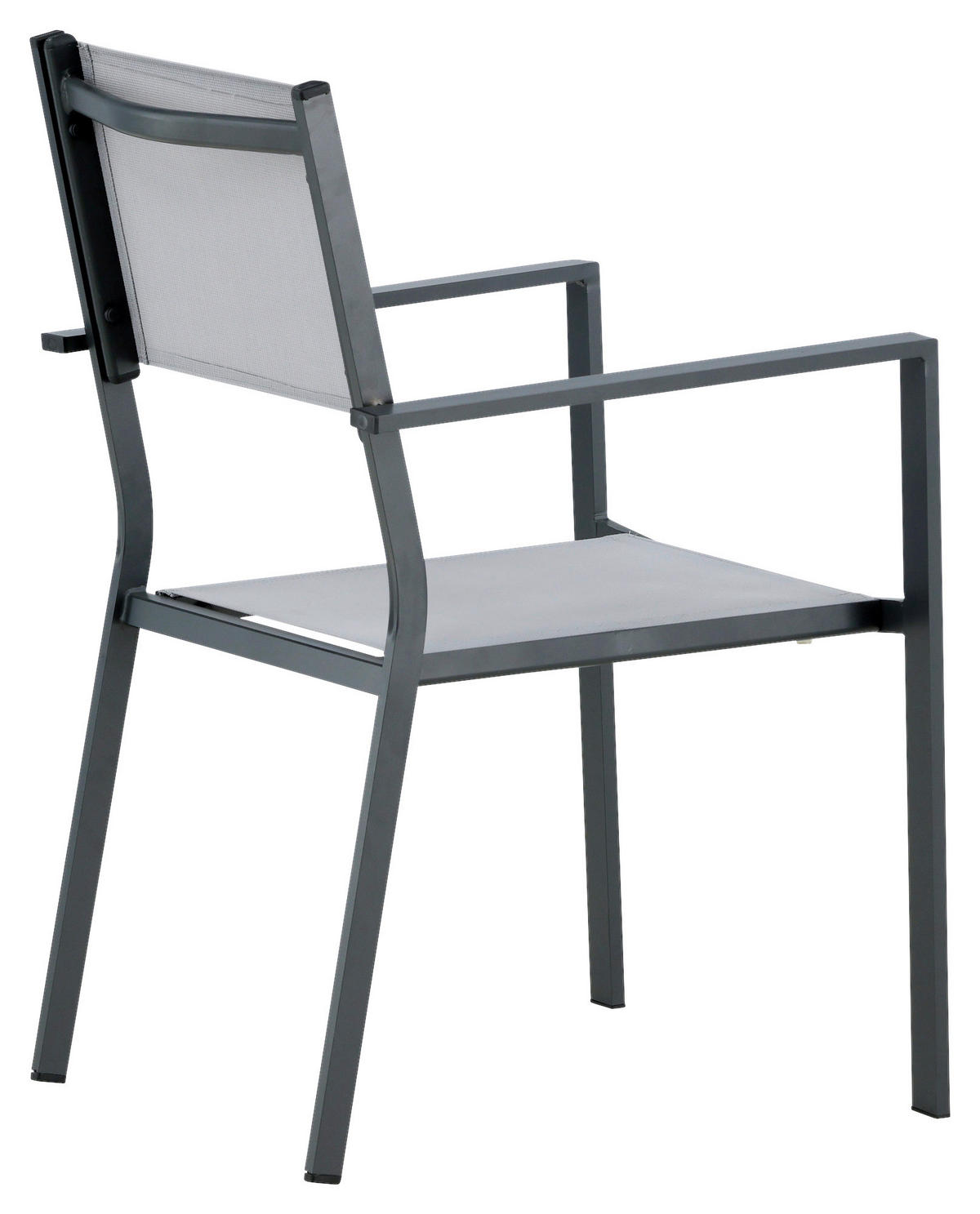 Stapelsessel 2er-Set - Schwarz/Grau, KONVENTIONELL, Textil/Metall (56,5/88/61cm) - Gardenson