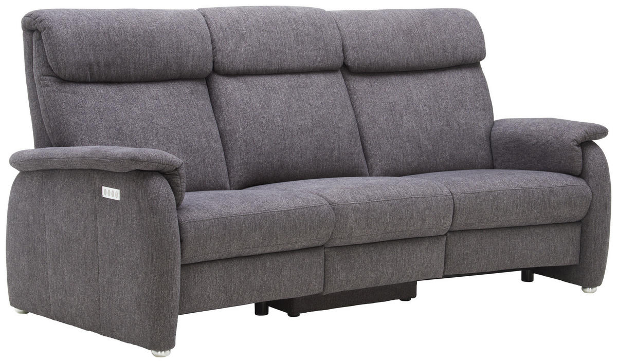 TRAPEZSOFA Flachgewebe Anthrazit  - Anthrazit, KONVENTIONELL, Textil (222/107/102cm) - Pure Home Comfort